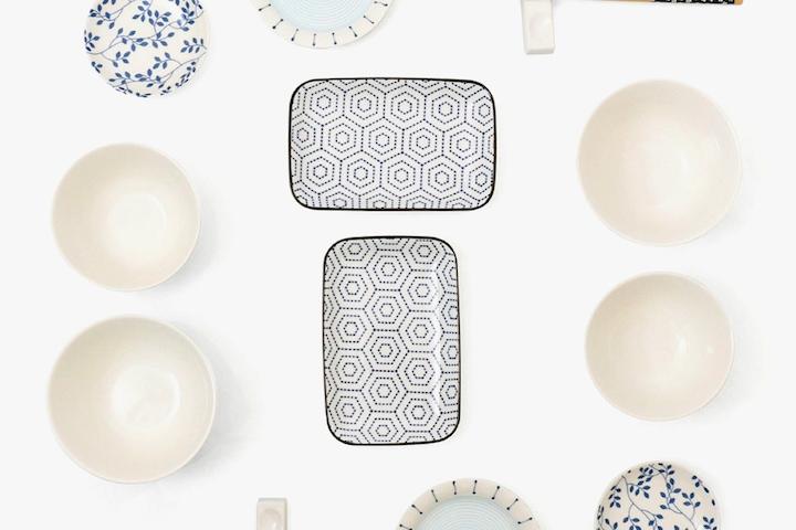 일상일삼 블루레인 2인 홈세트 14P (예쁜 젓가락도 함께 드려요!)