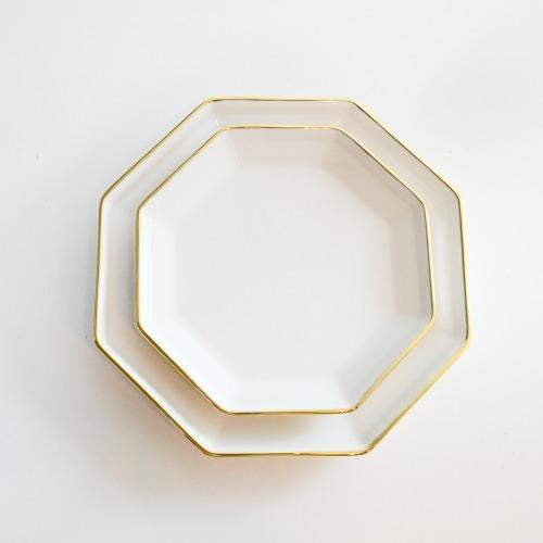 골드 팔각 플레이트 접시  (2size)