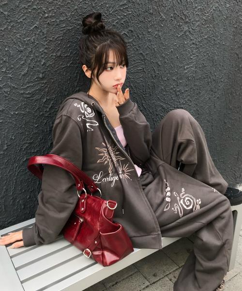 L19 ANGEL HOOD ZIP-UP(CHARCOAL)