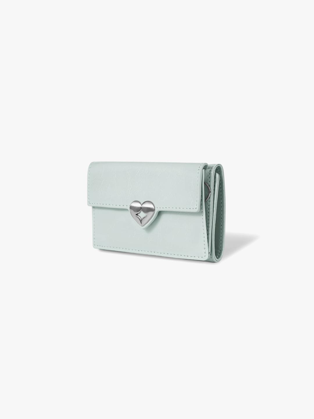 [공식몰 단독컬러] HEARTY TRIPLE WALLET - PALE MINT