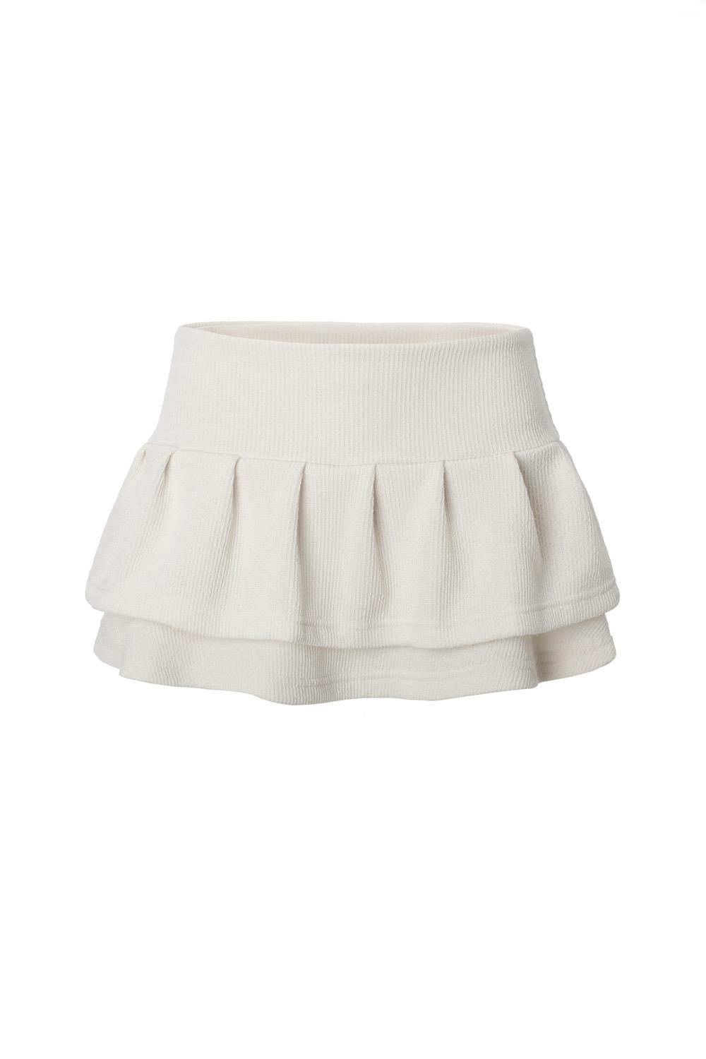 [ODDONEOUTXKHAKIPOINT] TUCK SKIRT PANTS IVORY