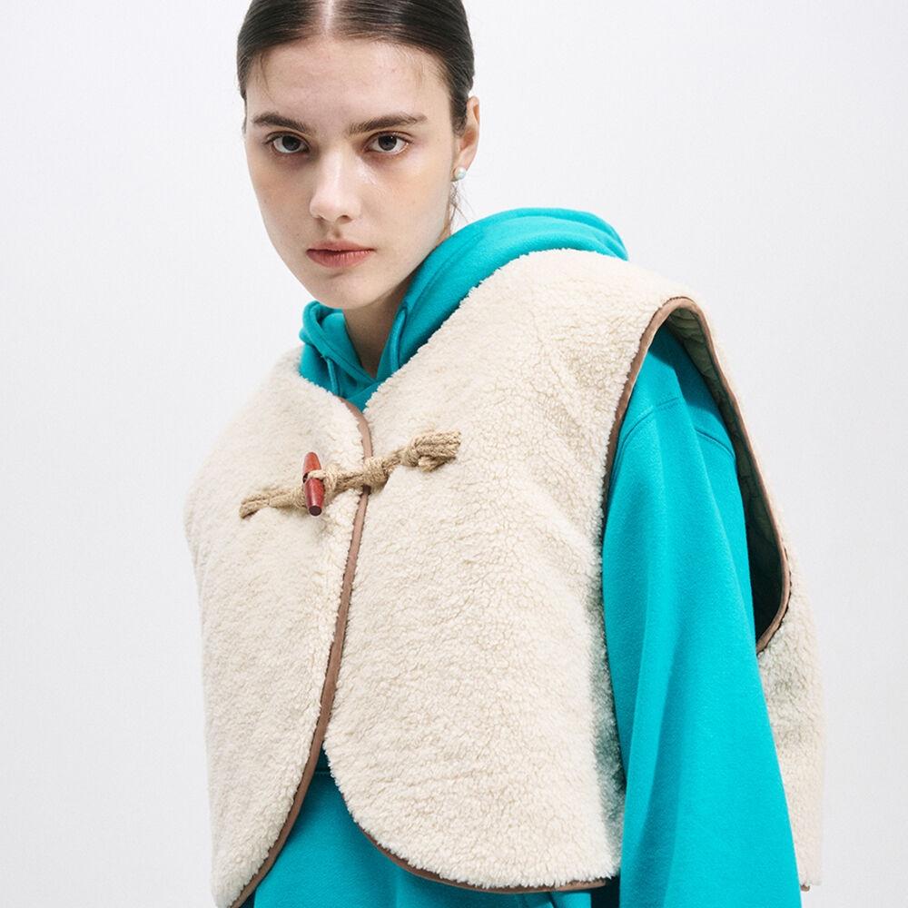 BABY LAMB FUR VEST/IVORY