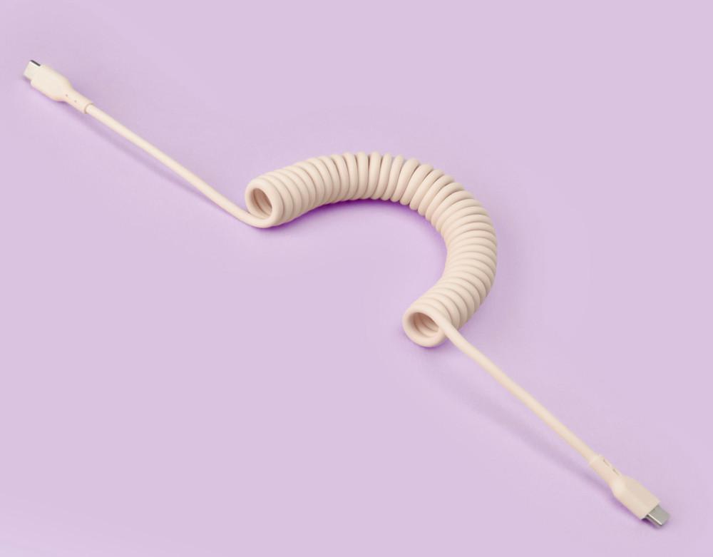 TAPTAP 탭탭 C to C / C to 8핀 고속충전 스프링 코일 케이블 (아이보리)