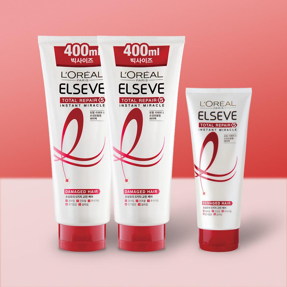 토탈리페어5 트리트먼트 헤어팩 400ml 2개+170ml