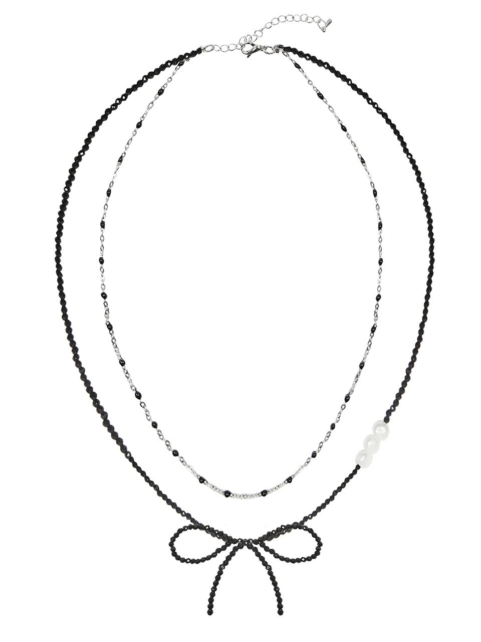 NM RIBBON BEADS CHOKER(BLACK)