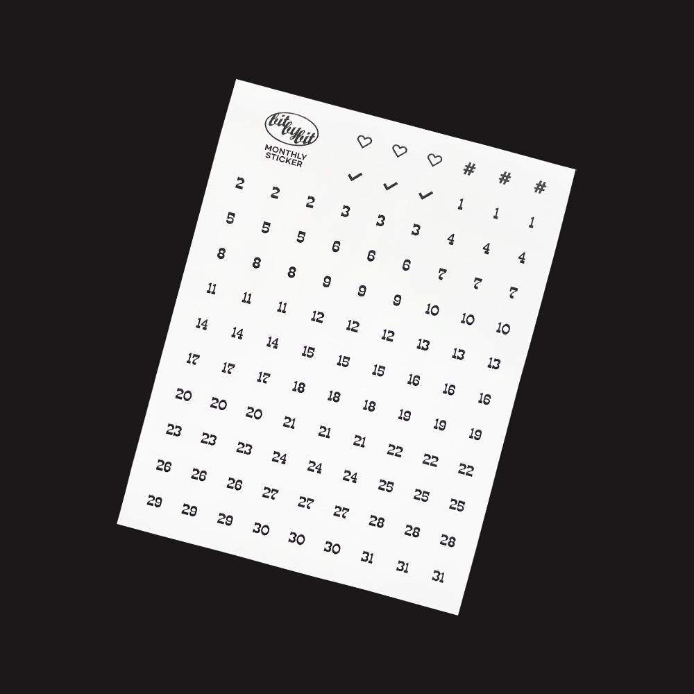 Monthly Sticker_White