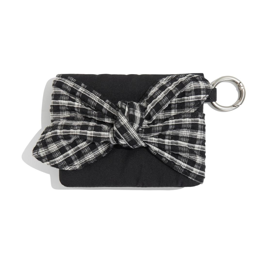 TCM check cotton wallet (black)