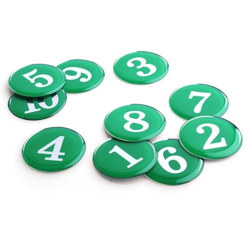 에폭시 원형 번호 숫자 스티커 10개입 / 녹색 1190