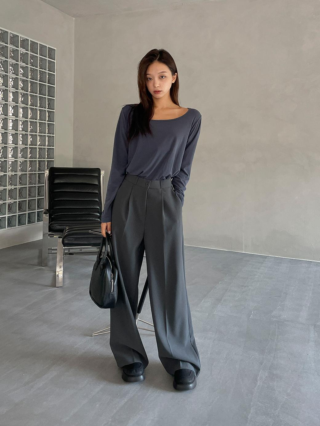 럽미 [숏,기본,롱/5color] 조디 핀턱 와이드 슬랙스