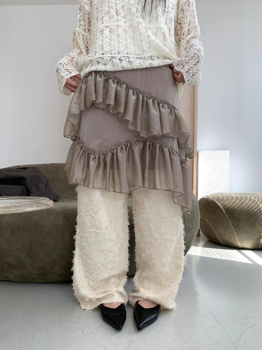 Wave ruffle skirt (2color)