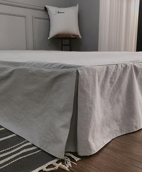 [워싱광목 y] 침대 프레임커버(홑겹 모서리 맞주름 침대커버)(4color/ 30수 순면/ 맞춤가능)