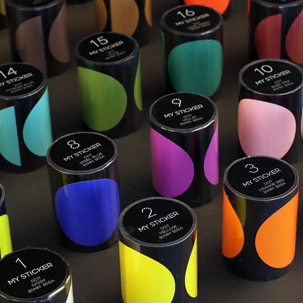 폼텍 마이스티커 도트라벨 모음전 인덱스 데코 분류 표기 원형 롤 라벨 30가지 색상
