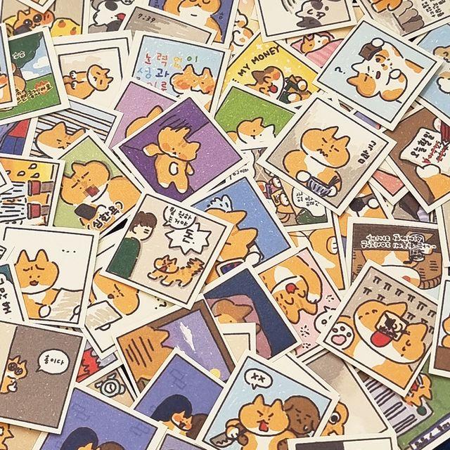 주스 냥짤패러디 스티커팩 24장입 인쇄소스티커 다꾸 고양이스티커 친구선물