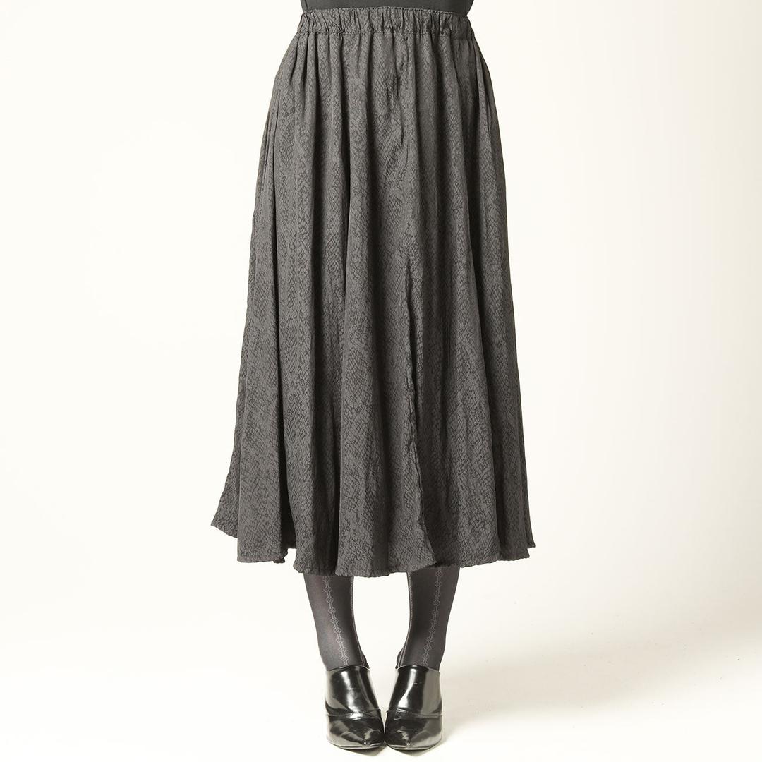 Snake Jacquard Flared Skirt