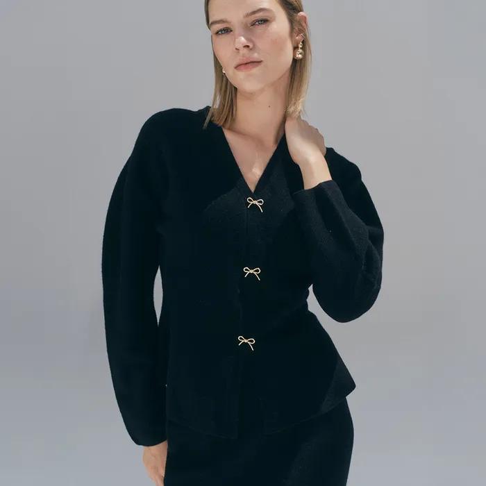 25FW 리본 아워글래스 풀오버 블랙