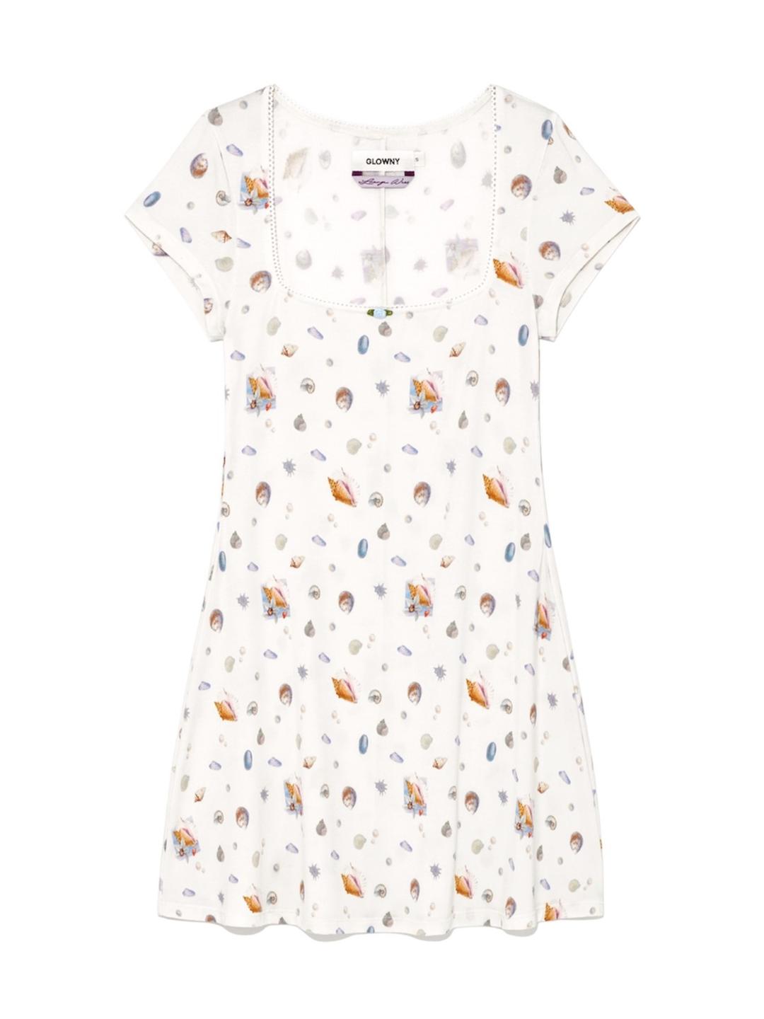 ROSY SCOOP MINI DRESS (IVORY SHELL)