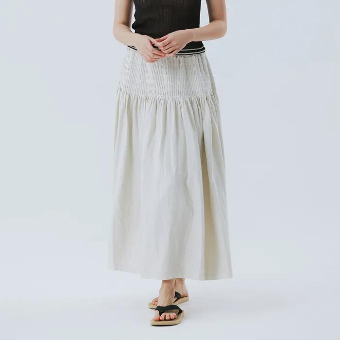 handmade wrinkle skirt beige