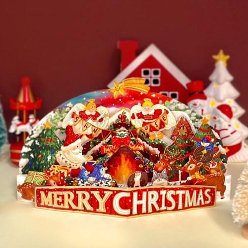 디원 메리크리스마스 빈티지 팝업카드 ver.2 (LX03-04)