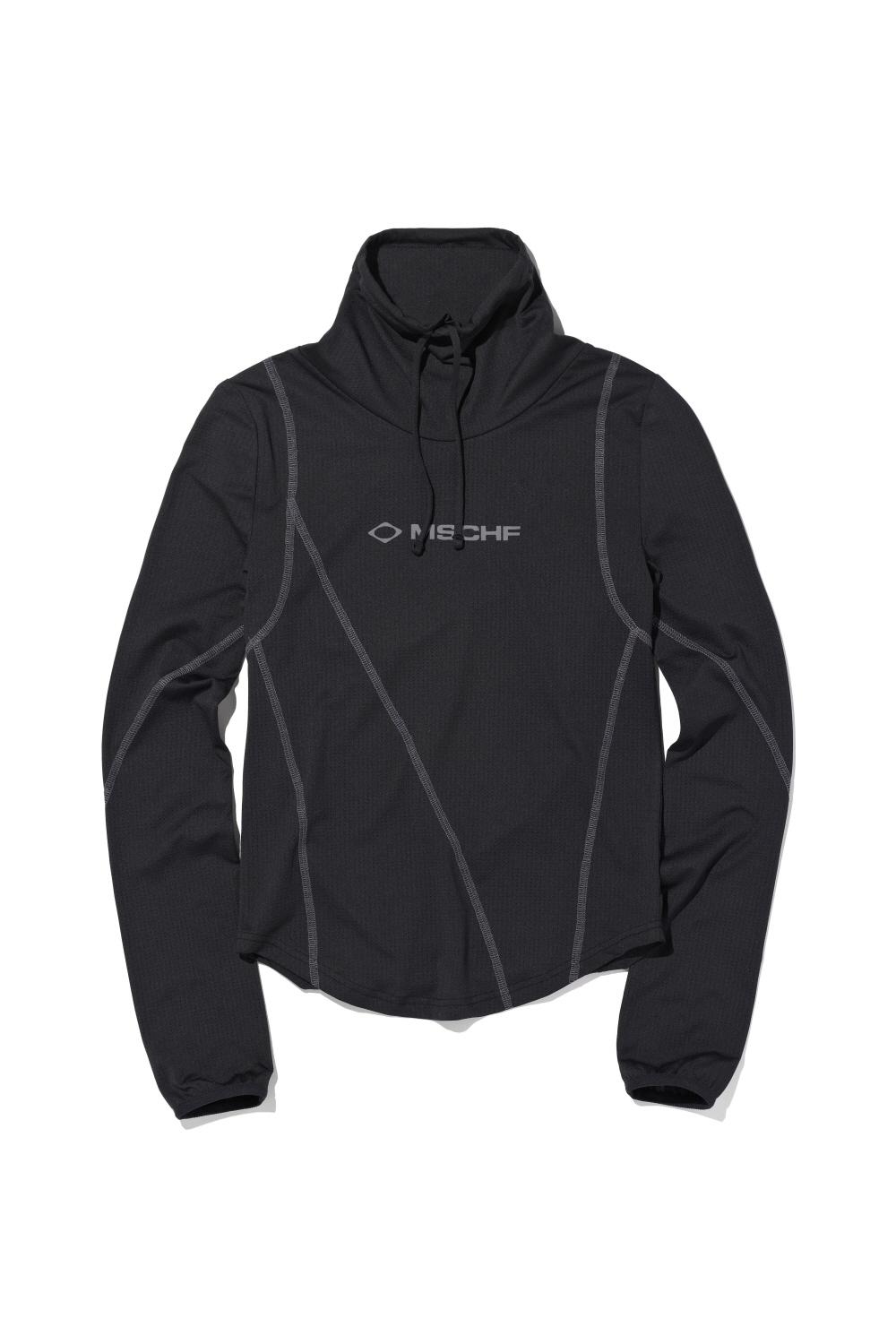 DRAPED TURTLENECK TOP_BLACK