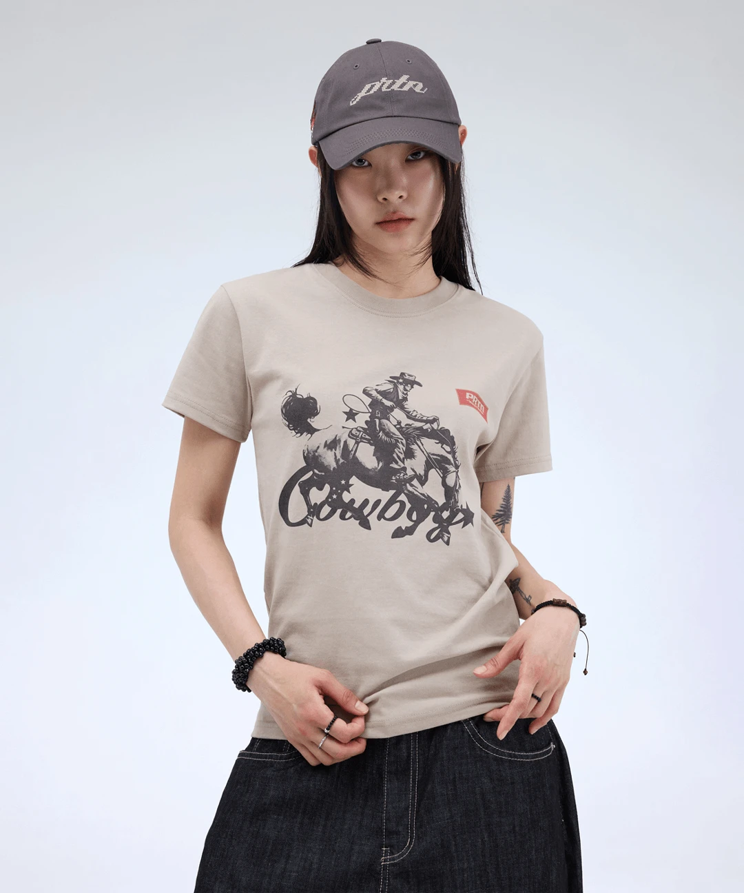 PRTN)웨스턴 카우보이 그래픽 반팔 티셔츠(당일배송)