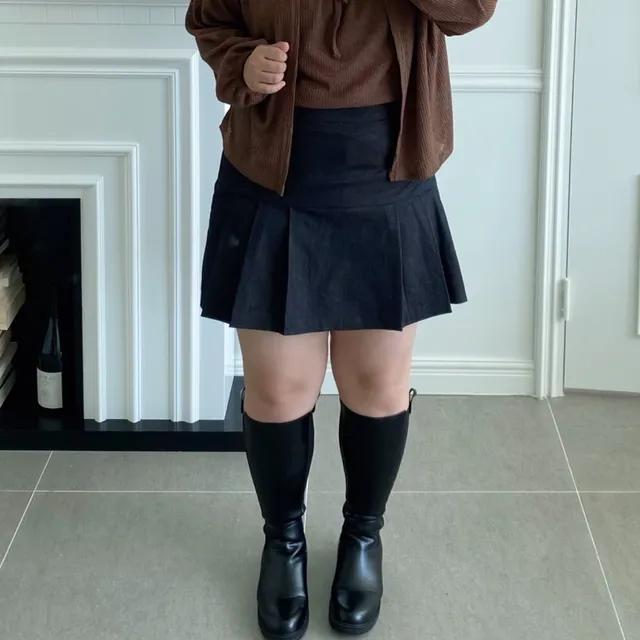 [빅사이즈][30~38] 퀸카 플리츠 팬츠 스커트