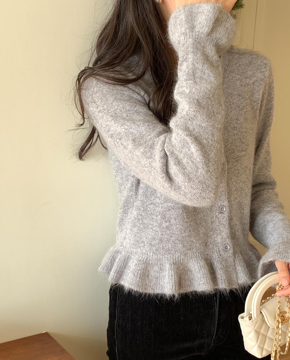 래빗 러플 가디건