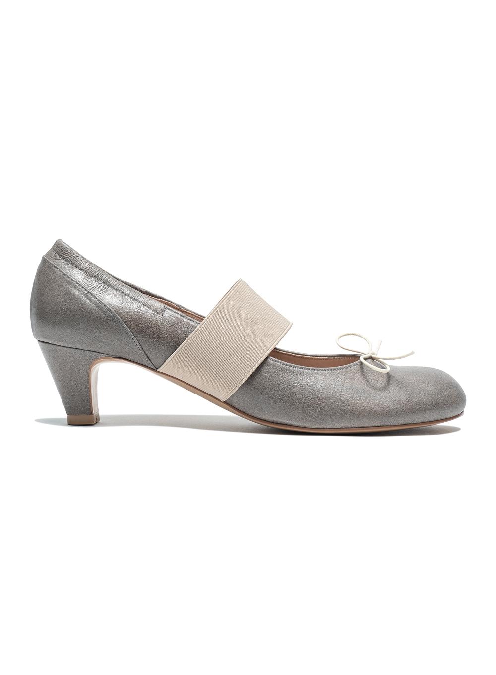 [WOMEN] STRAP BOW BALLERINA PUMPS_BEIGE GREY