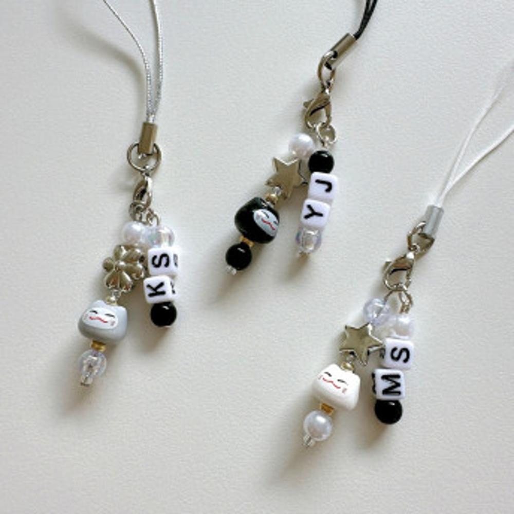 행운의 냥이 이니셜 도자기 스트랩 키링 수능 선물 응원