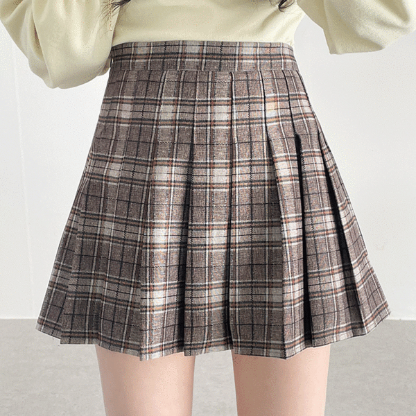 올리 쫀쫀 체크스커트