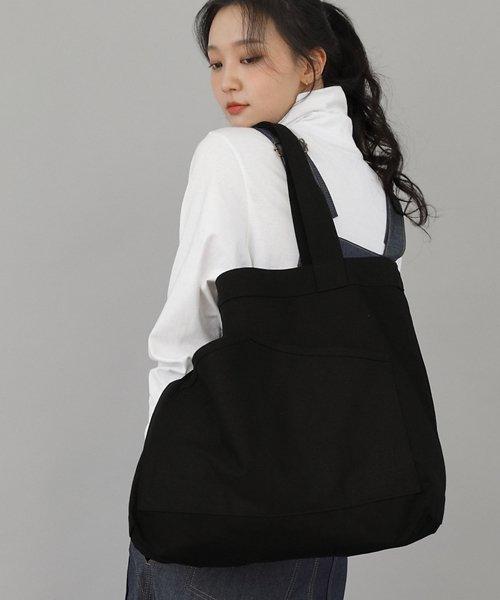 하우스 포켓 빅사이즈 에코백 HP-111 블랙