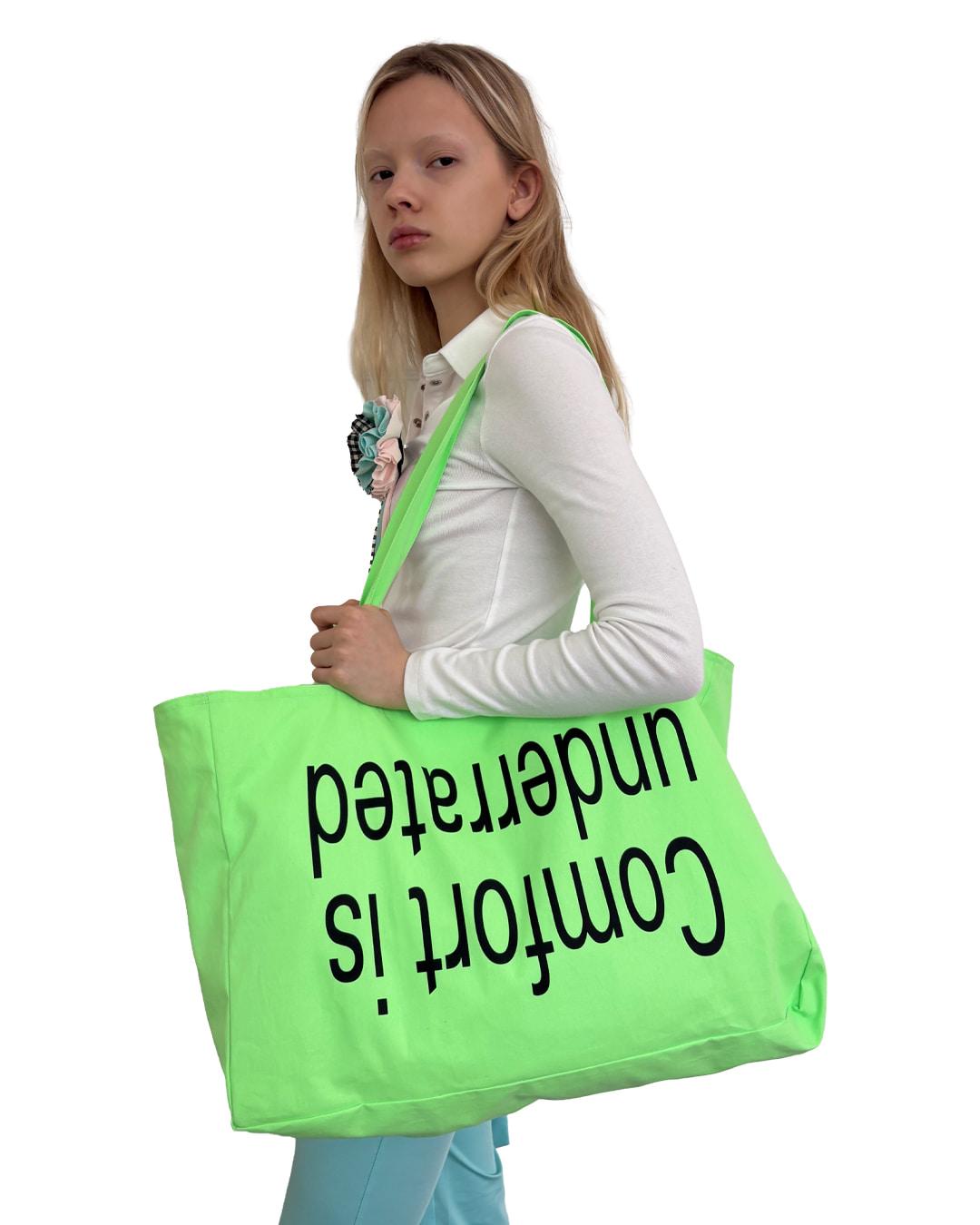 REVERSIBLE RHINESTONE TOTE BAG, NEON GREEN