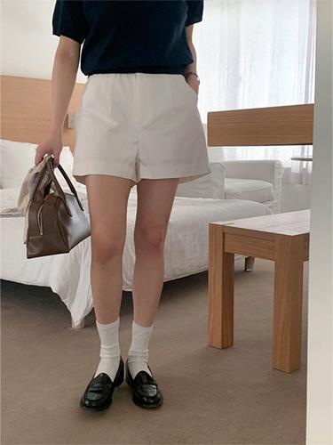 미엘 꼰뜨 핀턱 숏 밴딩 팬츠 3color