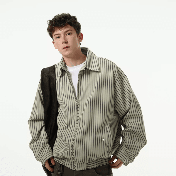 Vintage design zipper shirt jacket