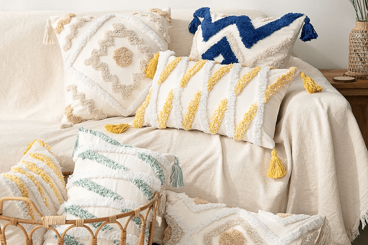 보헤미안 테슬 쿠션 5color 2size