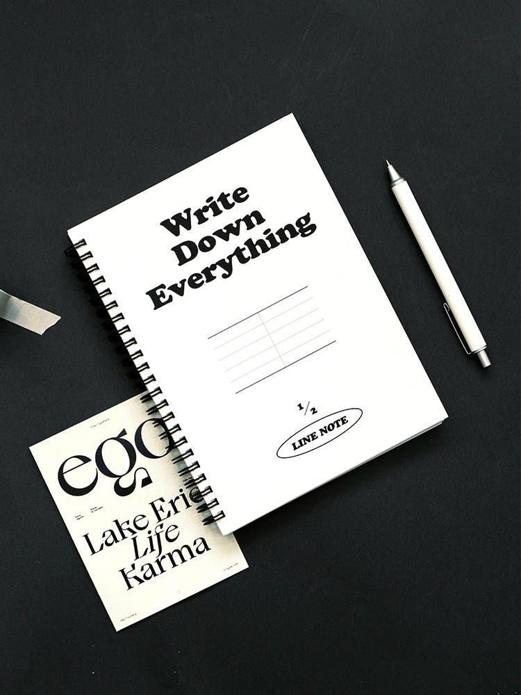 인디고 기본 A5 스프링 노트 (2분할 라인,모눈,무지) 유선 공책 연습장 메모습관