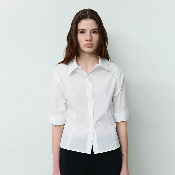 [4차] Dew 3/4 sleeve shirt (white)