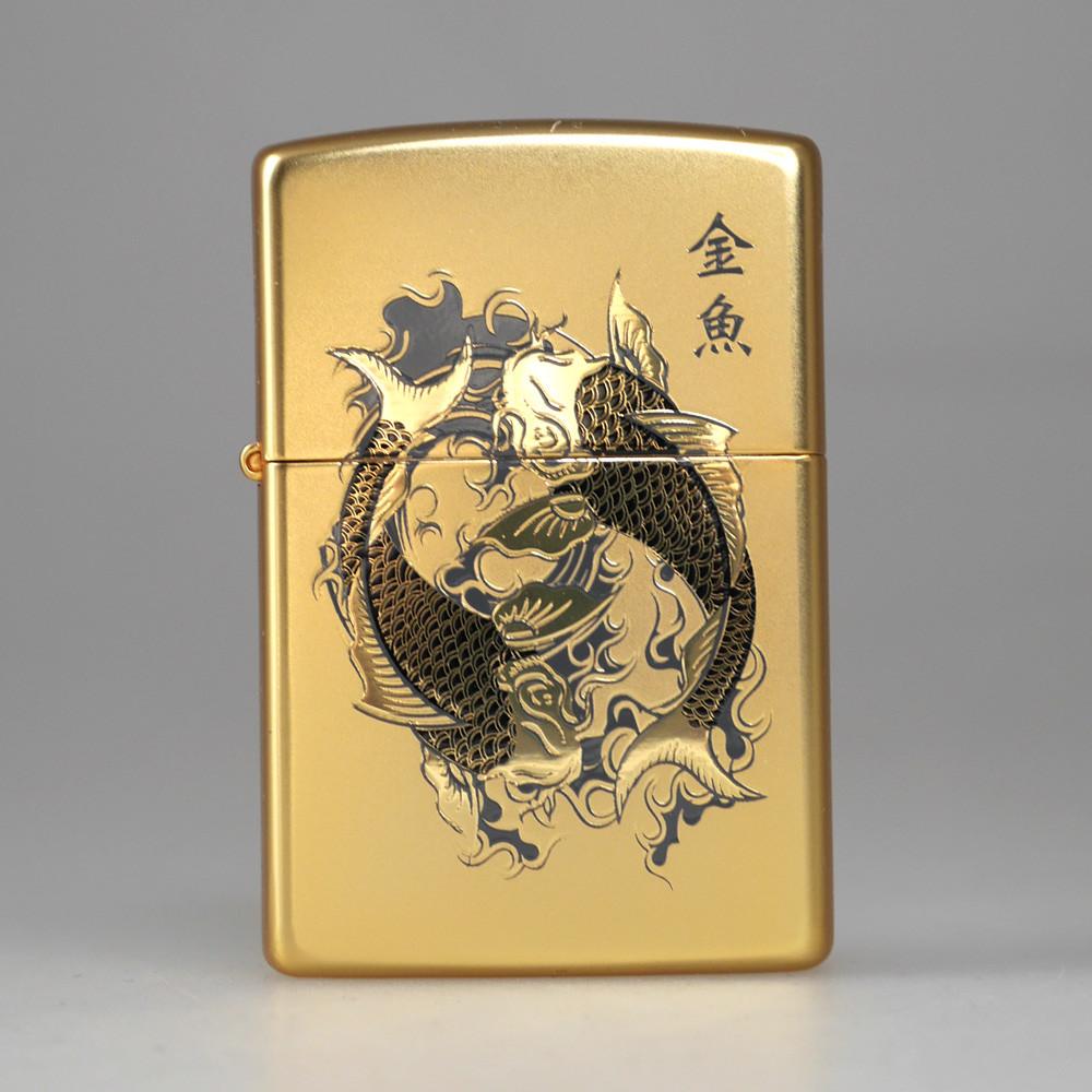 ZIPPO 라이터 250-18 GOLD FISH GD