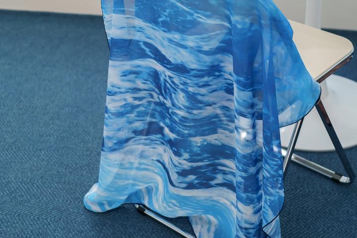 블루스트림 파도 패브릭 쉬폰 포스터_3color