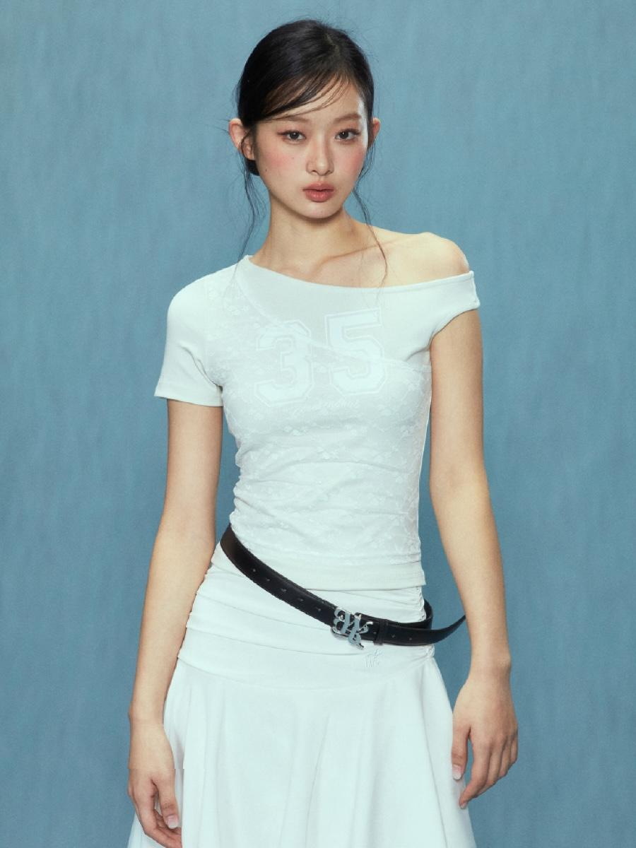 Weekendhub One-shoulder Lace Layer Top