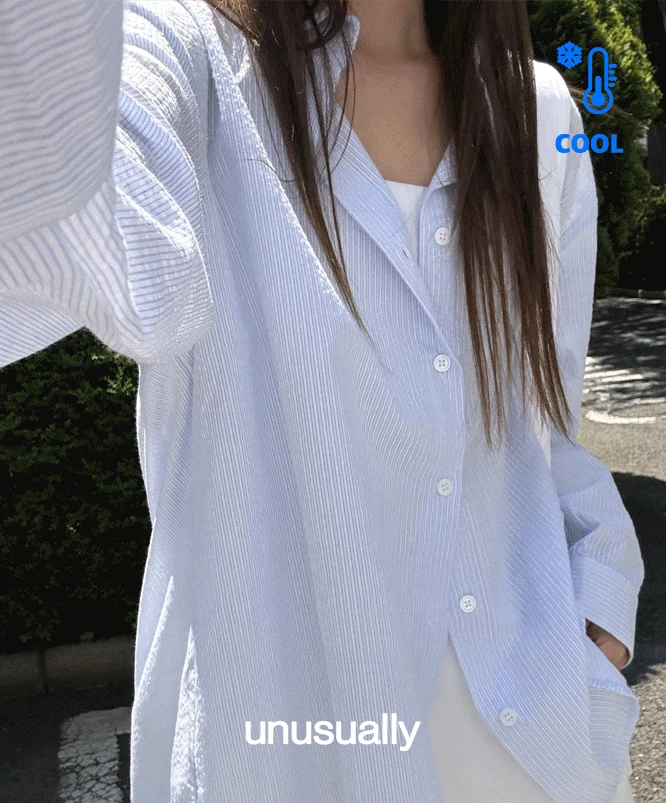 [단독][여름베스트🌊] 언유즈얼리 마린 스트라이프 셔츠 (4color)