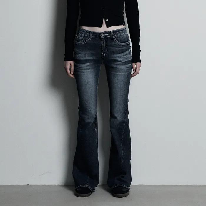 CAT WASHING DENIM PANTS DEEP BLUE