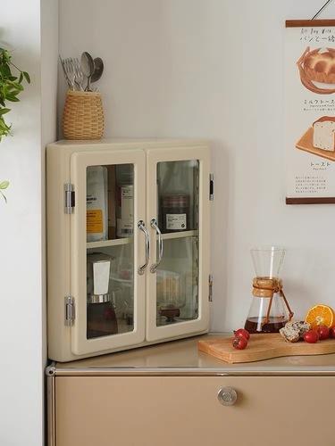 버터 민트 철제 코너 선반 수납장 삼각 빈티지 주방