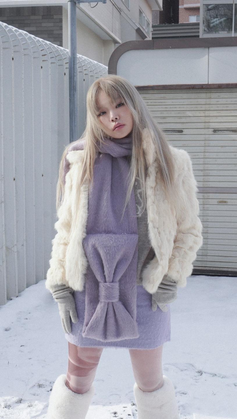 Ribbon Muffler_Fairy violet
