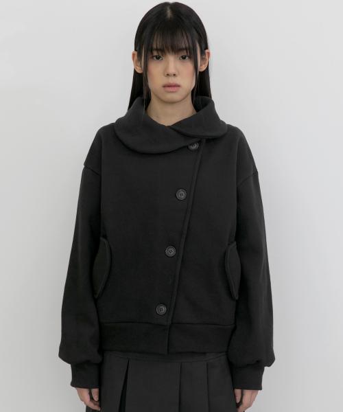 Asymmetrical Layered Jacket (FL-102_Black)