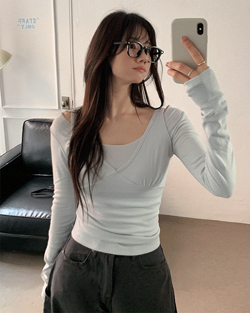 [강추] 레리 슬리브리스 유넥 티 세트 (3color)