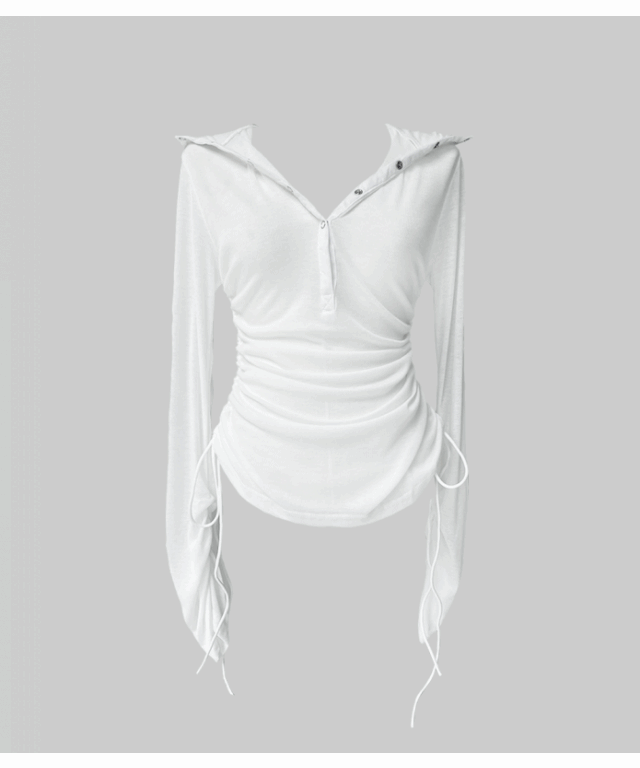 Marty shirring hoody T (2colors)