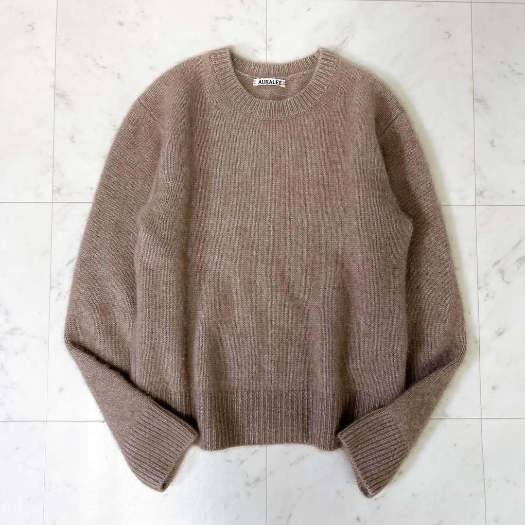 《美品》AURALEE BABY CASHMERE P/O ナチュラルブラウン