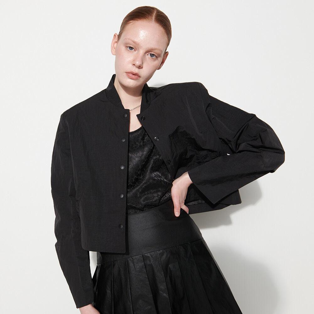 CROP NYLON JACKET / BLACK