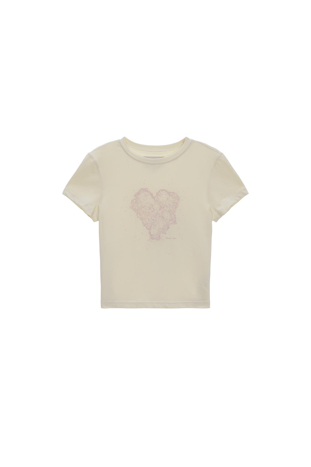 HEART GRAPHIC CROP TOP IN BUTTER