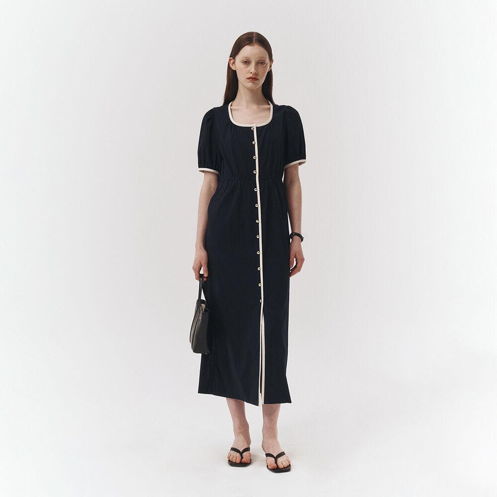 SCOOP NECK VINTAGE DRESS NAVY_UDDR3B222N2